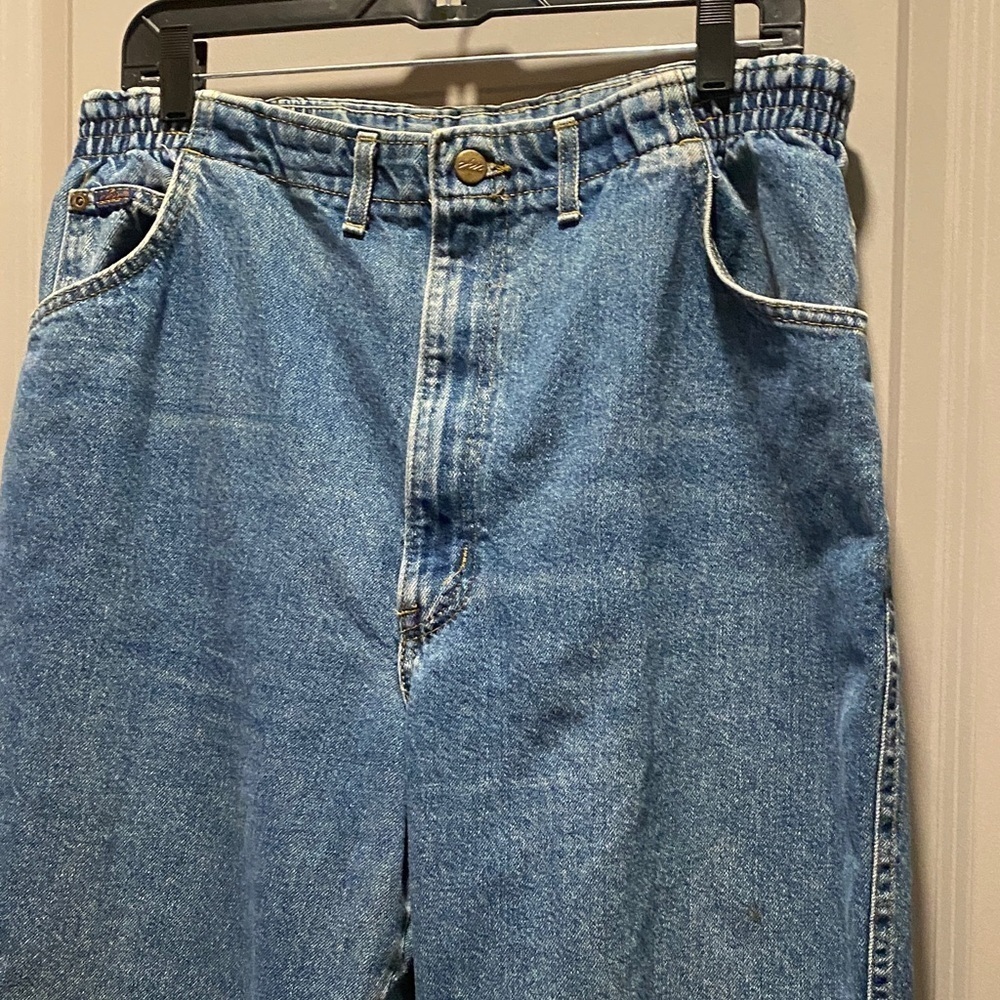 Vintage Chic Mom Jeans 18 Tall High Rise 100% Cotton USA Blue Denim - Picture 6 of 16